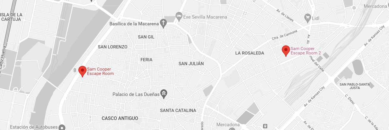 Mapa Ubicaciones Sam Cooper Sevilla